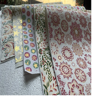 Papier fait main en coton imprimé en bloc et sérigraphié sur mesure, adapté à l'emballage de cadeaux