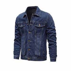 Lettre personnalisée Logo Brodé Bleu Denim Tissu Hommes Jean Vestes, Lavage à l'Acide Bleu Couleur Blanc Délavé Lavable Denim Veste - Product Image 1