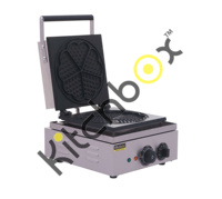 Kitchbox Gaufrier Industriel Commercial en Acier Inoxydable Antiadhésif pour Gaufres Simples, Cuisson en 3 Minutes (Boîtier Carré)