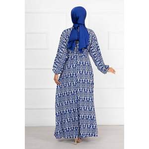 Robe Hijab à manches chauve-souris amovible avec ceinture Saxe - Product Image 2