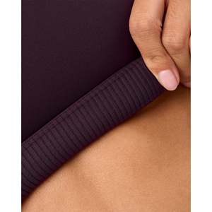 Sujetador Deportivo Acolchado con Estampado Twist, Ajustable, para Copas D/DD/E, Color Ciruela Medianoche, Talla Grande, Ligero, para Gimnasio - Product Image 6