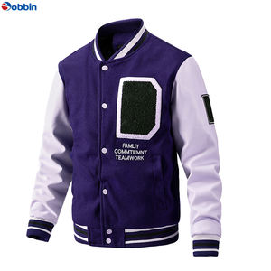 แจ็คเก็ตวาร์ซิตี้ผู้ชายสุดฮิต ดีไซน์ทันสมัย ปักอักษรแบบเบสบอล คอตั้ง ไซส์ใหญ่พิเศษ แต่งขนเฟอร์ - Product Image 2