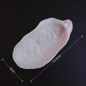 Assiette de Dîner en Céramique Irrégulière en Forme d'Huître, Design Minimaliste, Durable, pour Poissons, Idéale pour Fêtes et Restaurants, Motif Personnalisable - Product Image 4