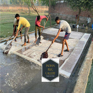 Alfombra personalizada de lana NZ de seda de bambú hecha a mano de colores arena gris, nuevo diseño abstracto, alfombra para proyectos comerciales de Interior del hogar - Product Image 5