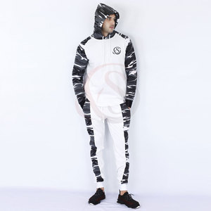 Survêtement de sport blanc sur mesure pour homme, ensemble deux pièces tendance, 100 % coton respirant et léger - Product Image 5