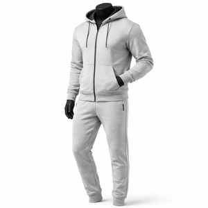 Conjunto Deportivo Premium para Hombre con Cremallera, Sudadera con Capucha Ajustada y Pantalones Jogger, Logotipo Personalizado, Algodón y Poliéster - Product Image 4