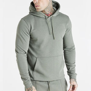 Sweat-shirt à capuche oversize en coton/polyester pour homme, avec logo personnalisé brodé, épaules tombantes, en molleton épais, double fermeture éclair - Product Image 1