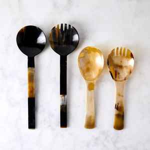 Vente en gros d'artisanat naturel Design unique corne de buffle cuillère à café sel pour cuisine restaurant hôtel-économique - Product Image 4