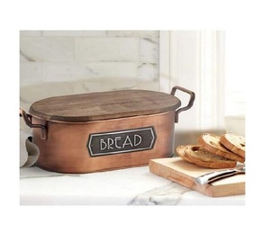 กล่องขนมปังเหล็กแบบวินเทจพร้อมกล่องสำเร็จรูปเคลือบด้วยผงสีเขียวงานฝีมือระดับพรีเมียม - Product Image 5