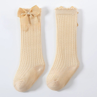 Chaussettes en coton élégantes pour filles, tricotées douces, avec grand nœud, logo personnalisé, respirantes, antidérapantes, séchage rapide, écologiques, vente en gros