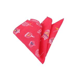 Pañuelo de bolsillo PES con estampado de canarios amarillos sobre flor de granada roja para hombre, talla única - Product Image 1