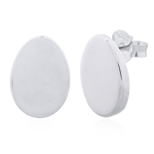 Timeless 925 plata esterlina estilo clásico disco ovalado Stud pendientes Tailandia joyería al por mayor - Product Image 2