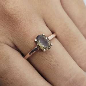 Bague en quartz fumé naturel, argent sterling 925, bijoux bohèmes élégants et luxueux, cadeau de mode pour femmes et filles, design unique - Product Image 6