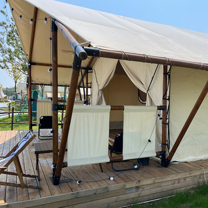 Tente de Glamping Hôtelière de Luxe Écologique <span class=keywords><strong>JLW</strong></span> 5m Double Hauteur, Housse Oxford Ignifuge, PVC Extensible, Couleur Bois, Aluminium - Product Image 4