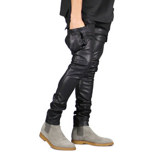 Pantalon en cuir pour homme sur mesure, toile légère, couleur unie, style streetwear, imperméable, écologique, faible MOQ, nouvelle tenue - Product Image 5