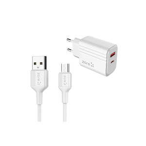 Netzy PL06 Cargador de Viaje 2 en 1 Tipo-C de 20W Blanco 20W-Blanco - Product Image 4