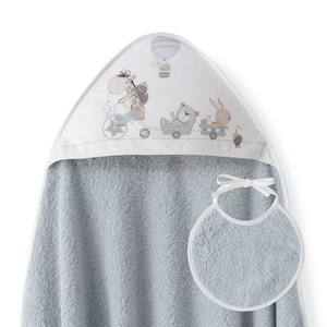 Mod Jirafa-Bicicleta+Baby Bib 1X1 MT Toalla de Baño Hipoalergénica de Algodón con Estampado de Dibujos Animados para Recién Nacido, Gris, para Baño en Casa - Product Image 1