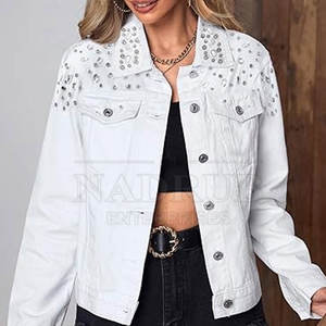 Chaqueta de diamantes de imitación de moda para mujer transpirable de etiqueta privada uso al aire libre chaquetas cómodas de moda con diamantes de imitación al mejor precio - Product Image 3