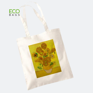 Sac fourre-tout en toile de coton biologique avec logo personnalisé Van Gogh, écologique, réutilisable, motif de lettres, moderne, promotionnel - Product Image 3