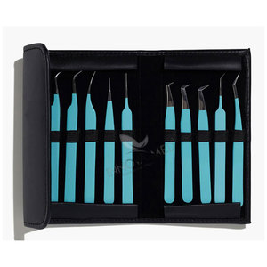 Nuevo estuche de piel sintética con punta puntiaguda para pinzas de extensión de pestañas Material de acero inoxidable - Product Image 1