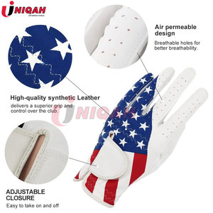 ถุงมือกอล์ฟแบบปรับได้, ถุงมือกอล์ฟซ้ายสำหรับผู้ชายผู้หญิงลายธงชาติอเมริกันหนังสังเคราะห์มีความทนทานเหมาะกับการเล่นกอล์ฟ - Product Image 2
