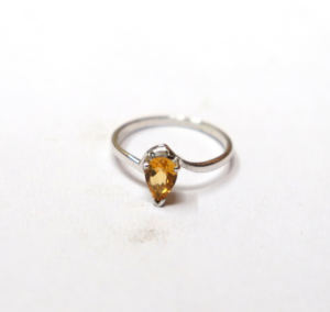 Bague de mariage en pierre précieuse citrine naturelle en argent sterling 925 plaqué or belle main Designer mode Unique bijoux asiatique - Product Image 1