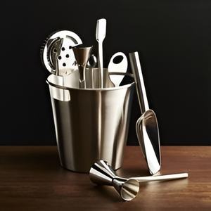 ชุดค็อกเทลตกแต่งบาร์และอุปกรณ์บาร์และถังน้ำแข็งสแตนเลสเคลือบทองเงาทันสมัย - Product Image 3