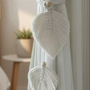 Sujetadores de Cortinas de Macramé, Decoración de Cortinas Boho, Tratamientos de Ventanas Minimalistas, Retenedores de Macramé, Juego de Sujetadores Boho, Hechos a Mano - Product Image 1