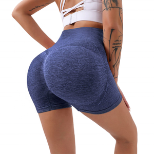 Leggings de Yoga sin costuras de cintura alta personalizados para mujer, pantalones cortos de gimnasio de entrenamiento de patrón sólido para Push up Butt Scrunch Booty Training - Product Image 5