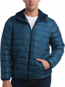 Veste d'hiver pratique pour homme en molleton doux matelassé compressible en duvet à capuche pour les saisons d'hiver - Product Image 6