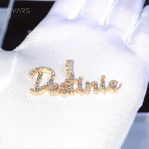 Colgante de Letra y Número Personalizado con Moissanita VVS para Hombre, Plata de Ley 925, Chapado en Rodio, Estilo Hip Hop de Lujo, Certificado GCI e IDGL - Product Image 4