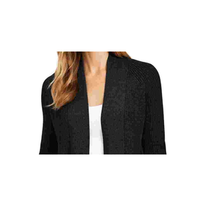 Cardigan Aperto da Donna Charter Club in Cotone e Lana con Motivo Stampato, Lunghezza Lunga, Nero, Taglia Media - per Autunno Primavera - Product Image 2