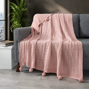 Manta de TV de punto suave y cómoda Rosa 130x170 cm sofá y chal de hombro para comodidad y estilo - Product Image 1