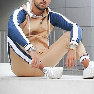 ชุดวิ่งจ๊อกกิ้งผ้าฝ้ายชุดสตรีทแวร์มีฮู้ดชุดวอร์มขายดีโลโก้ออกแบบได้ตามต้องการ - Product Image 4