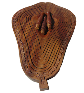 Bandeja de madera para frutas secas con 6 compartimentos Bandeja de almacenamiento decorativa hecha a mano para frutas secas, aperitivos dulces - Product Image 2