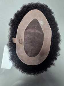 Peluca de tupé de pelo bangladesí estilo Yaki mono rizado para prótesis indias y Afro - Product Image 2