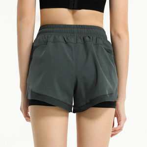 Short de sport pour femmes fabriqué en usine coton de haute qualité respirant lavé Design chaud décoration de poche Push-up Logo personnalisable - Product Image 2