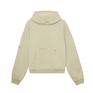 Sudadera con Capucha Negra de Invierno, 100% Algodón Orgánico, Multibolsillos para Hombre, con Conjuntos Deportivos Personalizados, Venta al Por Mayor - Product Image 2