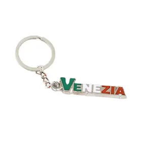 Custom metal letter shape key chain travel italy souvenir venezia keychain