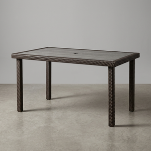Mesa de Comedor de Mimbre para Exteriores, Diseño <span class=keywords><strong>Rectangular</strong></span>, Resistente a la Intemperie, para Jardín y Patio Trasero - Product Image 1