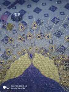 Heavy Beaded Designer George Wrapper con blusa bordada hecha de poliéster y modal - Product Image 5