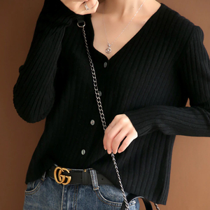 Sweater <b>Cardigan</b> <b>Women</b> Korean Fashion 2026 Knitted V-neck Regular Sleeve Autumn <b>Oversized</b> Custom Color 220g Quick Dry Breathable - Product Image 5