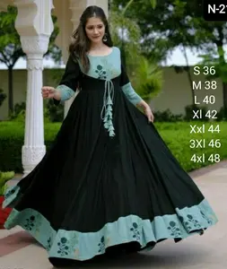 ملابس عرقية الطازجة الأزهار جمع رايون مع الرقمية طباعة استعداد لارتداء Anarkali نمط Kurtis مع زائد حجم المتاحة