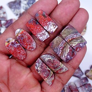 100% Natural Crazy Lace ágata par piedras preciosas sueltas mezcla forma y tamaño ágata cabujón par piedras preciosas sueltas para uso fabricación de joyas - Product Image 1