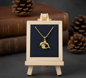 Rhodium Link <b>Chain</b> Necklace Daily Wear Dolphin Animal Pendant <b>Gold</b> Plated Minimalist Trending Fashion Gift <b>Men</b> Women Rudra Gems - Product Image 1