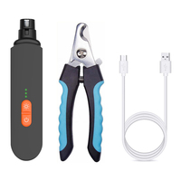 Cortauñas Eléctrico Recargable por USB, Indoloro, con LED, de ABS y Acero Inoxidable, para Perros y Gatos, con Voltaje Universal