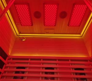 Factory Wholesale Indoor Spa 3 Persons Hemlock Wooden Sauna Room with <b>Red</b> <b>Light</b> <b>Therapy</b> - Product Image 3