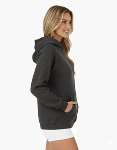 Sudadera Extra Grande para Mujer, Corte Holgado, Terciopelo, Frente Largo, Estilo Casual Urbano, Cómoda, Otoño Invierno - Product Image 3