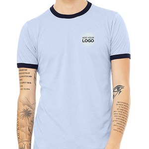 50/50 poli/algodón unisex camisetas ringer logotipo personalizado camiseta - Product Image 6