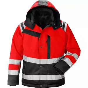 Chaqueta de Seguridad Reflectante de Alta Visibilidad Unisex, Cuello Alto, Camuflaje, Lona Impermeable y Resistente al Viento, para Construcción - Product Image 3
